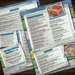 Sample designed menu for a seafood restaurant